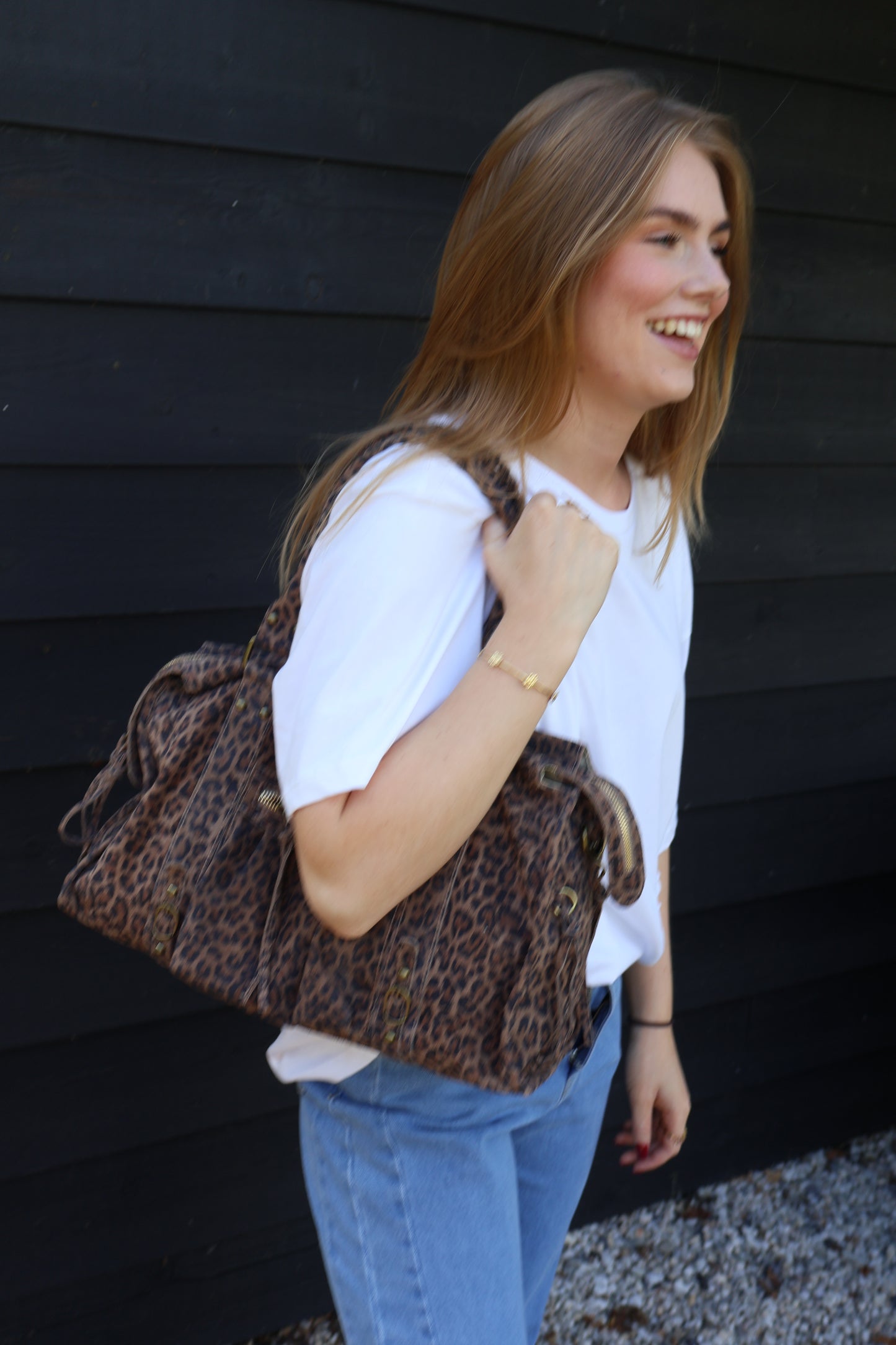 Suède Leopard Shoulder Bag