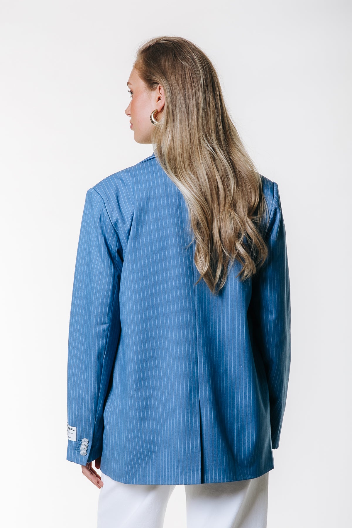 Jesra Pinstripe Melange blazer - Colourful Rebel - blauw