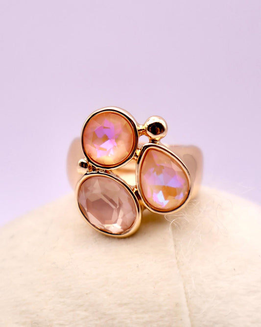 Ring 3 stones - peach