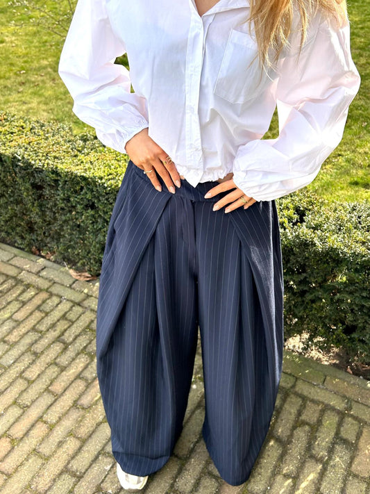 Estelle Tall pantalon - Bleu Striped