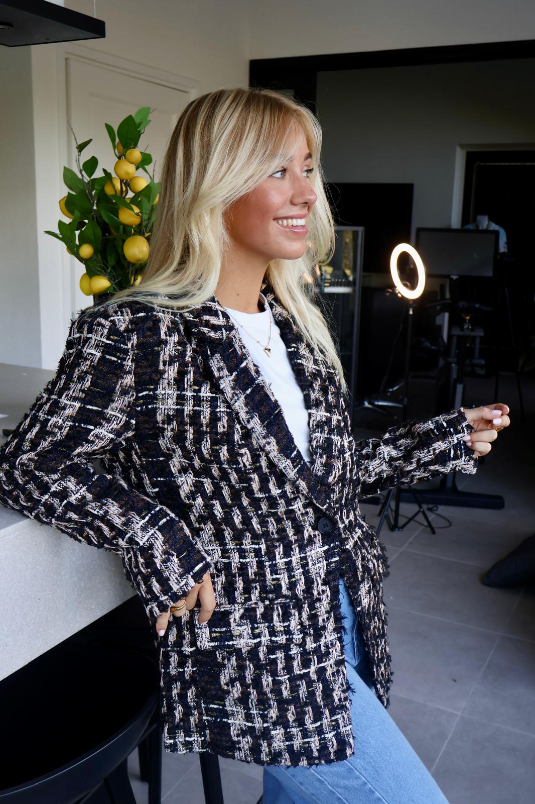 Momo Blazer - Amaya Amsterdam - zwart/beige/goud/blauw/grijs
