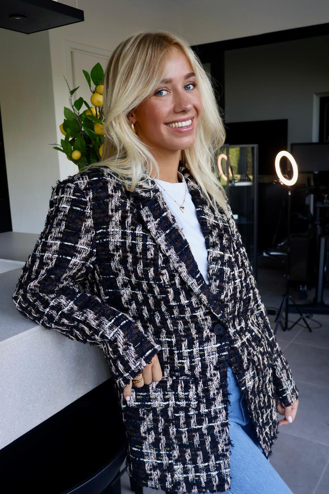 Momo Blazer - Amaya Amsterdam - zwart/beige/goud/blauw/grijs