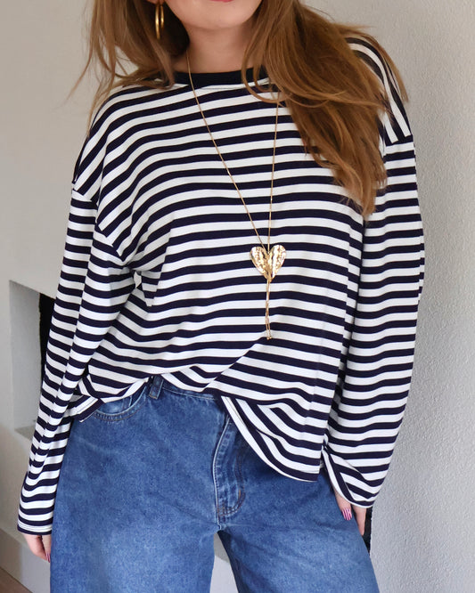 Dark Blue Stripe Longsleeve