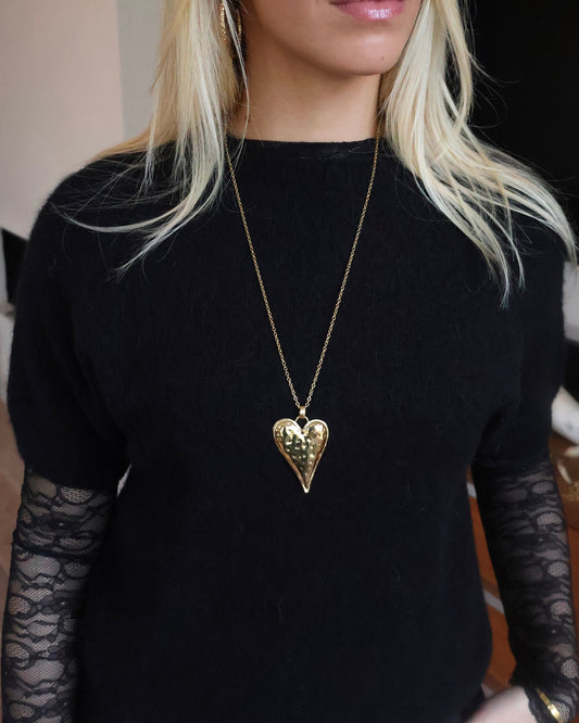 Lange ketting Big Heart - goud