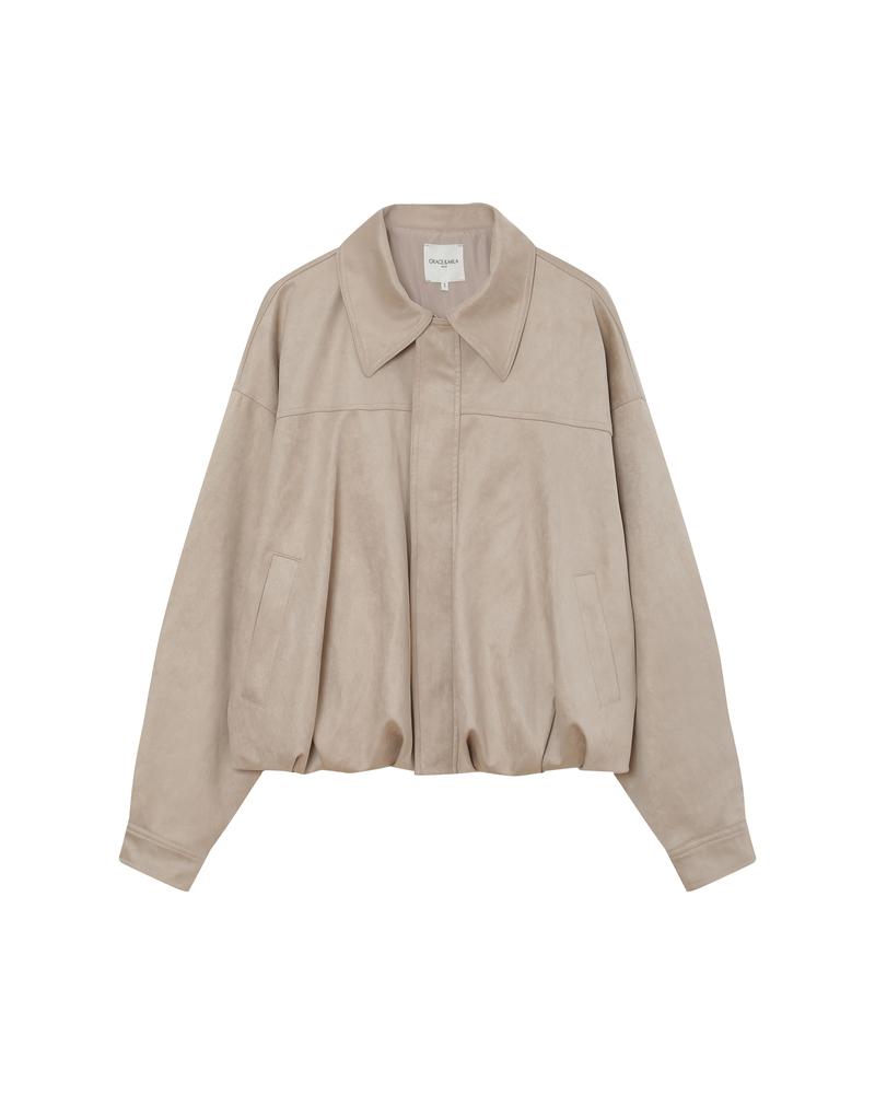 Bomber jacket Verve - suede - beige