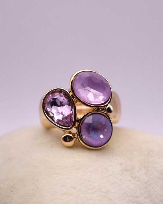 Ring 3 stones - paars