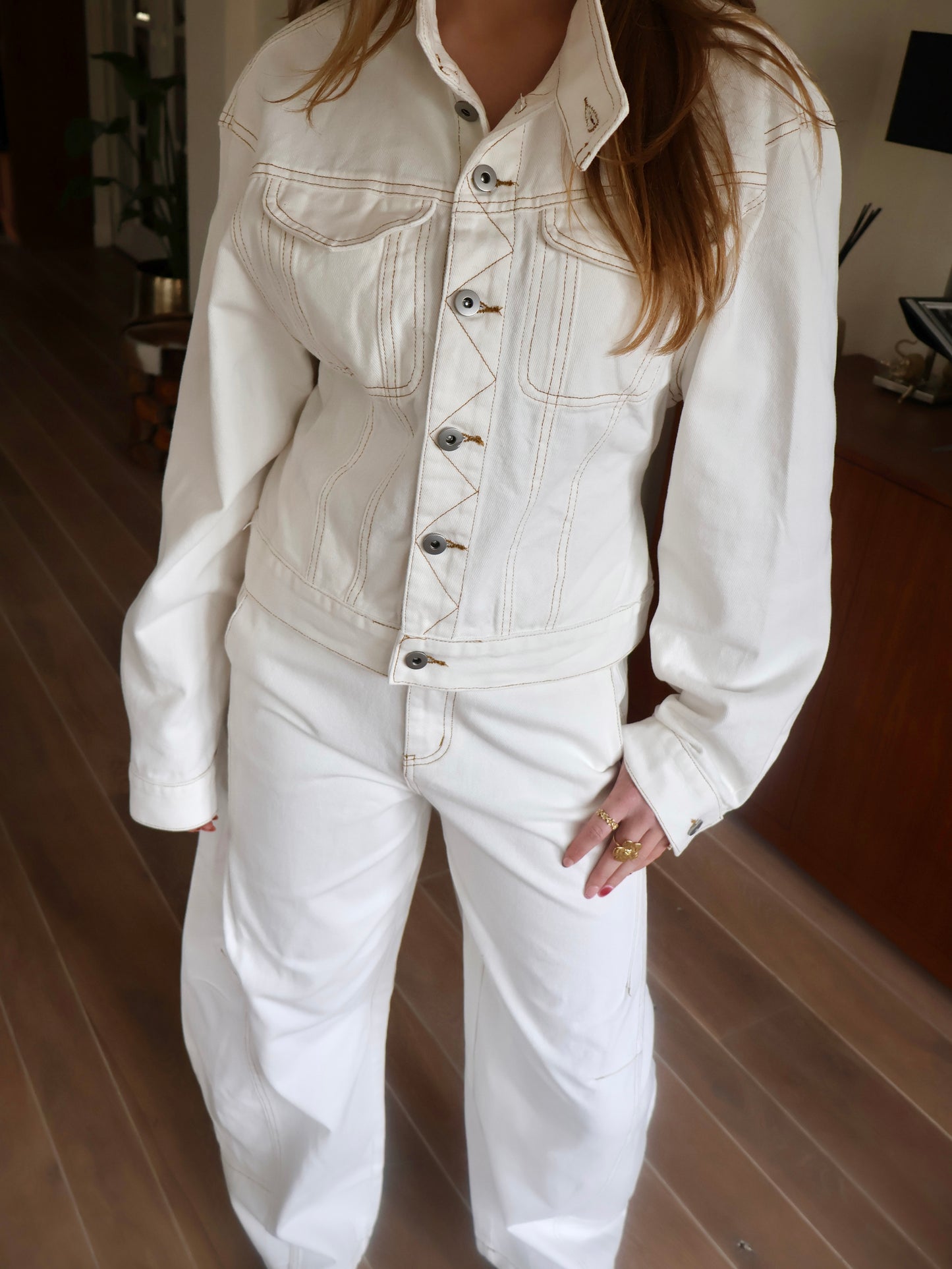 Tayler set - jacket & jeans - wit