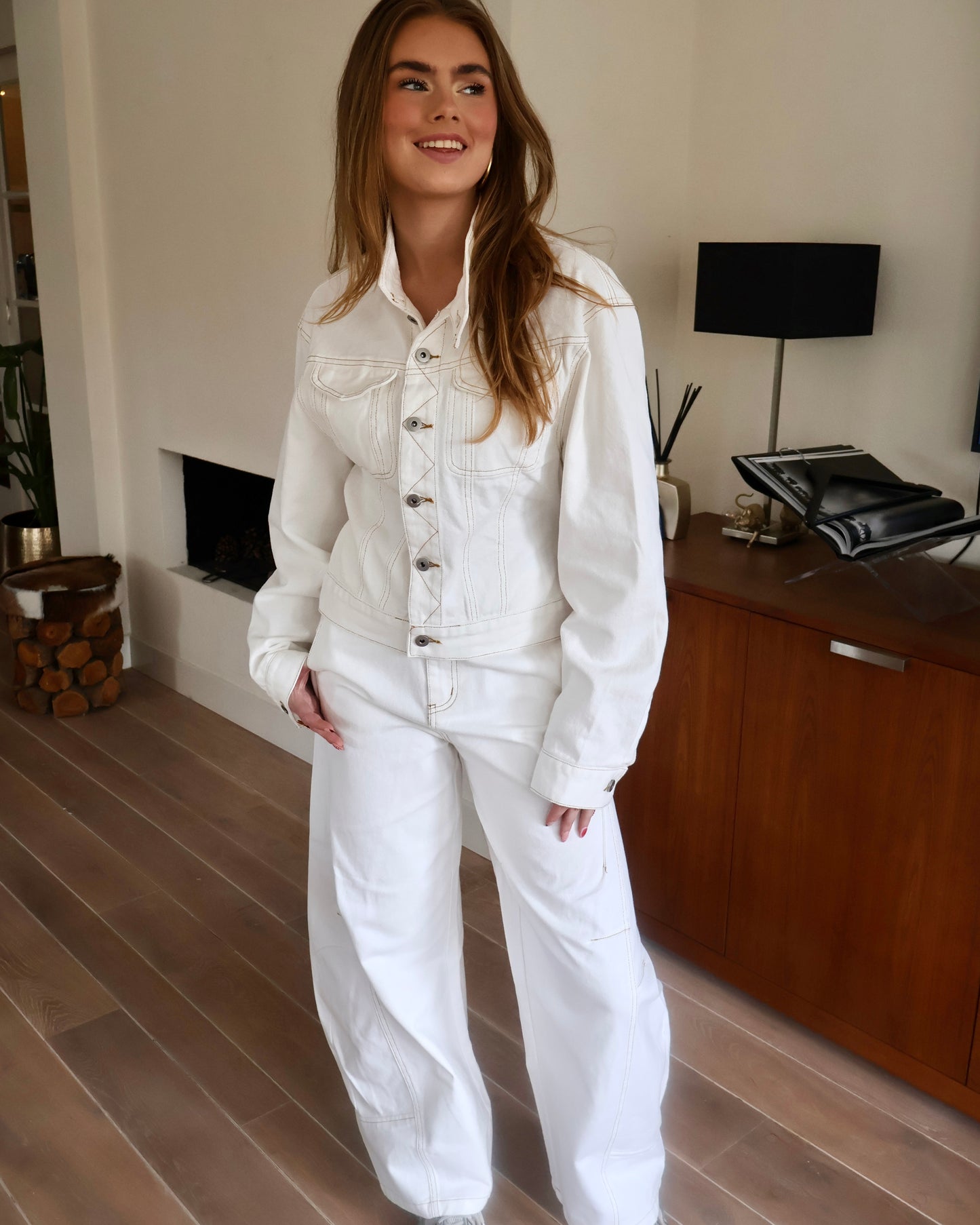 Tayler set - jacket & jeans - wit